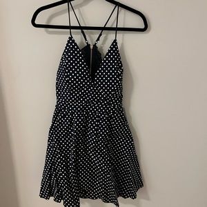 Polka dot Navy blue lace dress